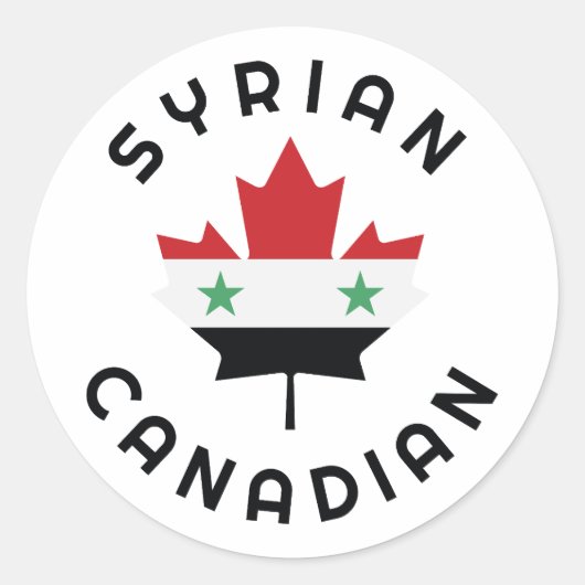 Sticker Rond Racines syriennes canadiennes (Devant)