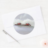 Sticker Rond Racing rats ski descente plaisir art rat unique (Enveloppe)