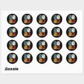 Sticker Rond Racketlon, Tournament Sport With 4 Disciplines  (Feuille)
