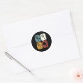 Sticker Rond Racketlon, Tournament Sport With 4 Disciplines  (Enveloppe)