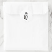 Sticker Rond Racoon comme groom avec Cravate (Sac)