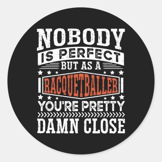 Sticker Rond Racquetball Player Racquetball (Devant)