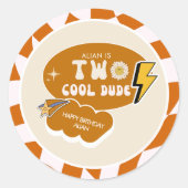 Sticker Rond Rad Cool Dude | Boys Retro À damiers Anniversaire (Devant)