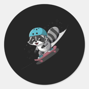 Sticker Rond Rad Rocket Raton laveur Star skateboard