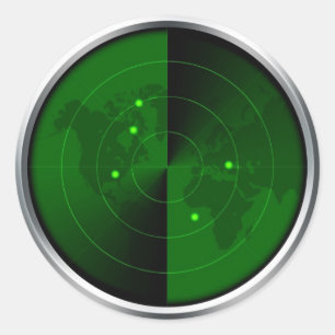 Sticker Rond radar de l'armée vintage