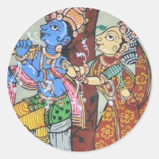 Sticker Rond Radha Krishna Love (Devant)