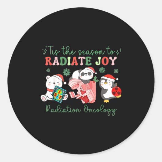 Sticker Rond Radiation Therapy Christmas Radiation Therapy Radi (Devant)