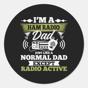 Sticker Rond Radio Amateur Opérateur Antenne Je Suis Un Ham Rad