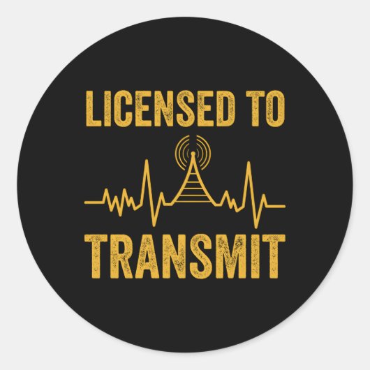 Sticker Rond Radio Ham Pour Transmettre Radio Amateur (Devant)