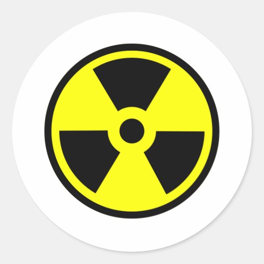 Sticker Rond Radioactive Yellow And Black Symbol (Devant)