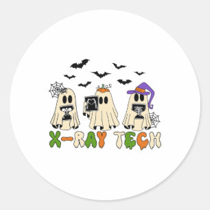 Sticker Rond Radiologie Fantôme d'Halloween de la technologie d