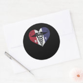 Sticker Rond Radiologie Tech American Flag Love (Enveloppe)