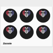 Sticker Rond Radiologie Tech American Flag Love (Feuille)