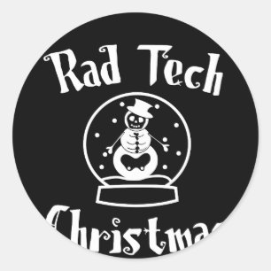 Sticker Rond Radiologie Tech Globe des neiges Noël