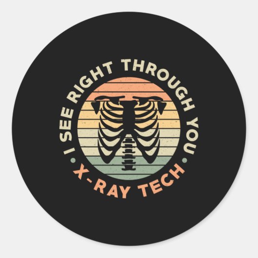 Sticker Rond Radiologie Tech Voir directement à travers vous te (Devant)