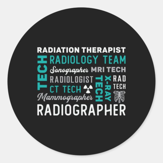 Sticker Rond Radiologie Technicien Radiothérapie Xray Tech (Devant)