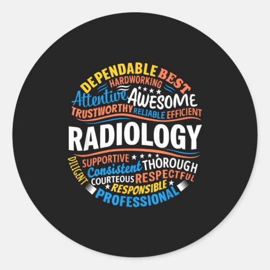 Sticker Rond Radiology Funny Rad Tech Week Appreciation Radiolo (Devant)