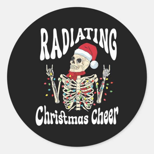 Sticker Rond Radiology Radiating Christmas Cheer X-ray Rad Tech (Devant)