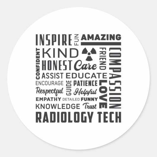 Sticker Rond Radiology Tech Technologist Rad Tech X-Ray Tech (Devant)