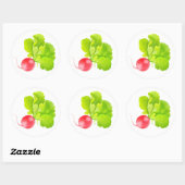 Sticker Rond radis rouge (Feuille)