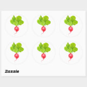 Sticker Rond radis rouge (Feuille)