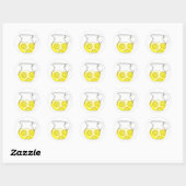 Sticker Rond Rafraîchir Lemonade Jaune Citron Ade Pitcher Boire (Feuille)