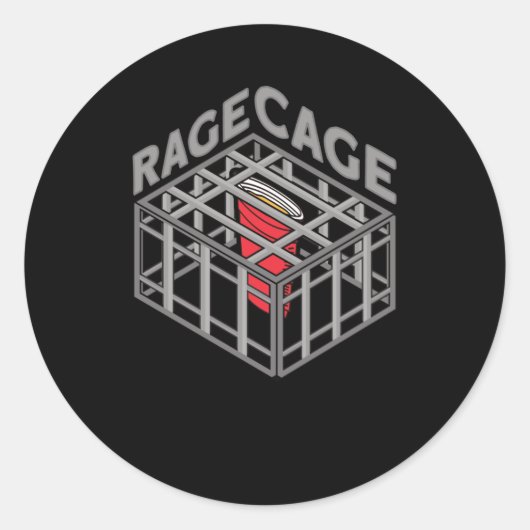 Sticker Rond Rage Cage Boire Alcool Partie Boire Jeu (Devant)