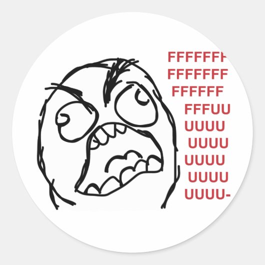 Sticker Rond Rage guy fuuu fuuuu (Devant)