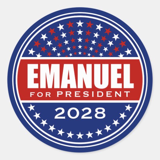 Sticker Rond Rahm Emanuel Président 2028 (Devant)