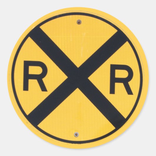Sticker Rond Railroad Crossing (Devant)