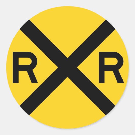 Sticker Rond Railroad Crossing (Devant)