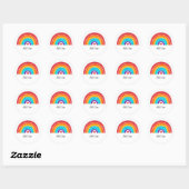 Sticker Rond Rainbow - Ajouter votre nom (Feuille)