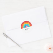 Sticker Rond Rainbow - Ajouter votre nom (Enveloppe)