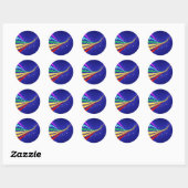 Sticker Rond Rainbow and Stars (Feuille)