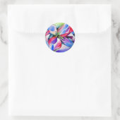 Sticker Rond Rainbow Azalea fleur aquarelle originale (Sac)
