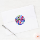 Sticker Rond Rainbow Azalea fleur aquarelle originale (Enveloppe)
