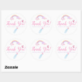 Sticker Rond Rainbow Baby Girl Douche Merci (Feuille)
