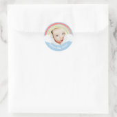 Sticker Rond Rainbow Baby shower Blue Boy (Sac)