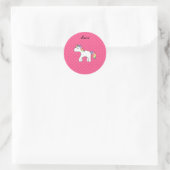 Sticker Rond Rainbow bébé licorne rose pois (Sac)