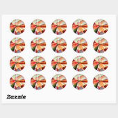 Sticker Rond Rainbow Begonia flower watercolour original (Feuille)