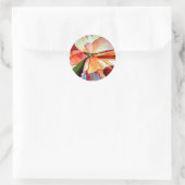 Sticker Rond Rainbow Begonia flower watercolour original (Sac)