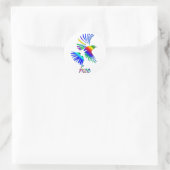 Sticker Rond Rainbow bird (Sac)