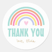 Sticker Rond Rainbow Birthday Merci Party Favoriser (Devant)