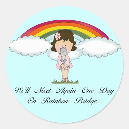 Sticker Rond Rainbow Bridge (chat) (Devant)