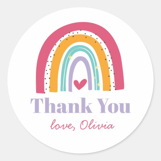 Sticker Rond Rainbow Bright Birthday Merci Favoriser (Devant)