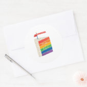 Sticker Rond Rainbow Cake Joyeux anniversaire Faire un voeu (Enveloppe)