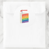 Sticker Rond Rainbow Cake Joyeux anniversaire Faire un voeu (Sac)