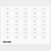 Sticker Rond Rainbow Cake Pastel Merci (Feuille)