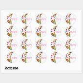 Sticker Rond Rainbow Candy Sweet Anniversaire Fête Favoriser Cu (Feuille)