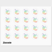 Sticker Rond Rainbow Cat Art (Feuille)